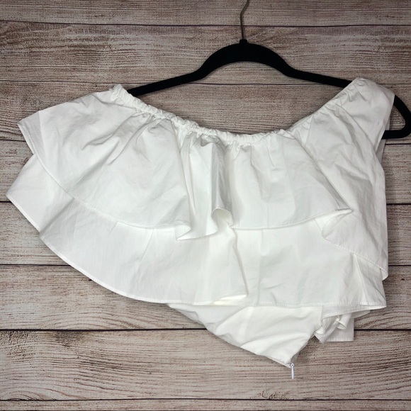 Zara Ruffle One Shoulder Crop Top - Picture 5 of 7